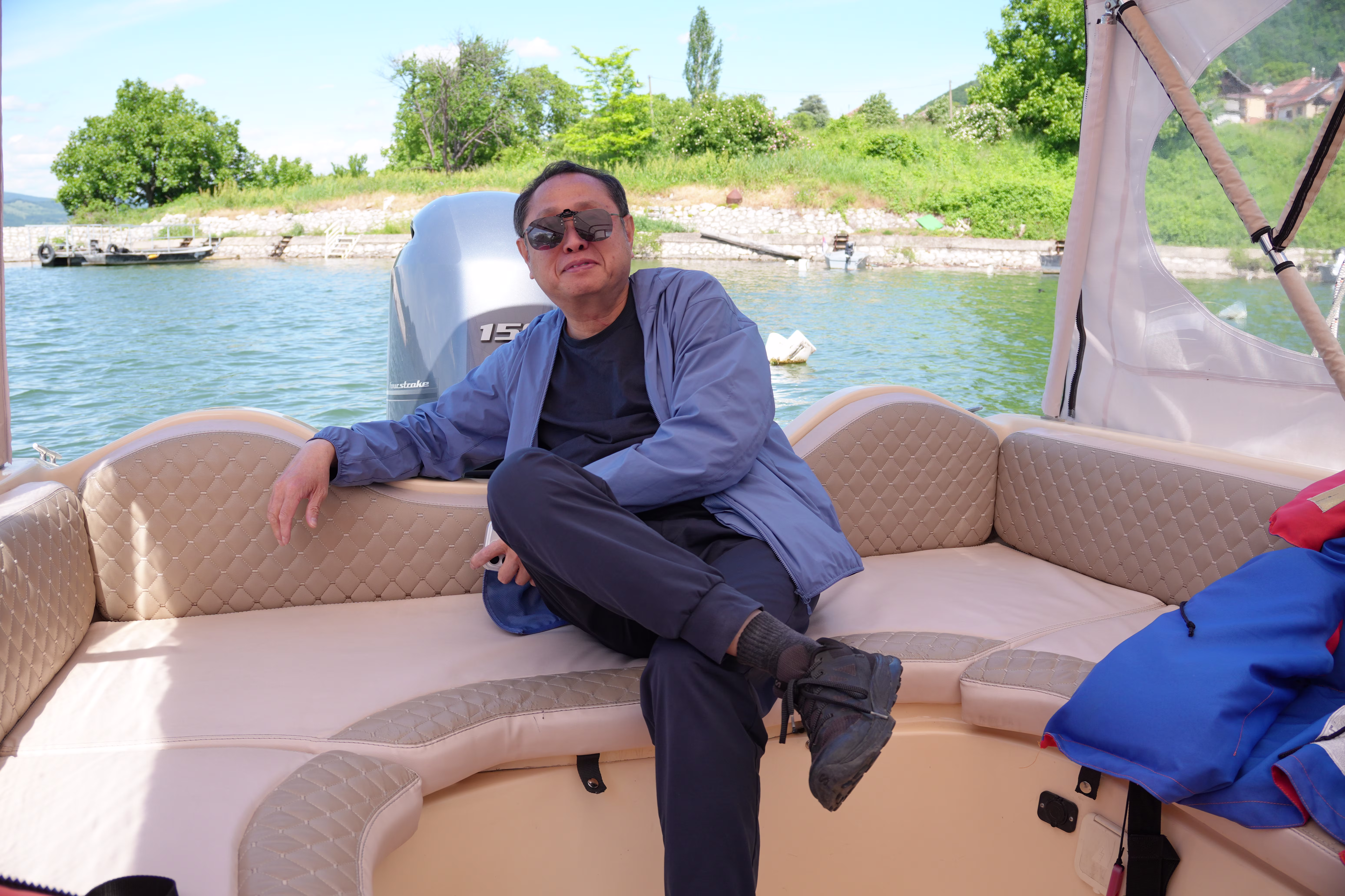 Dad on boat